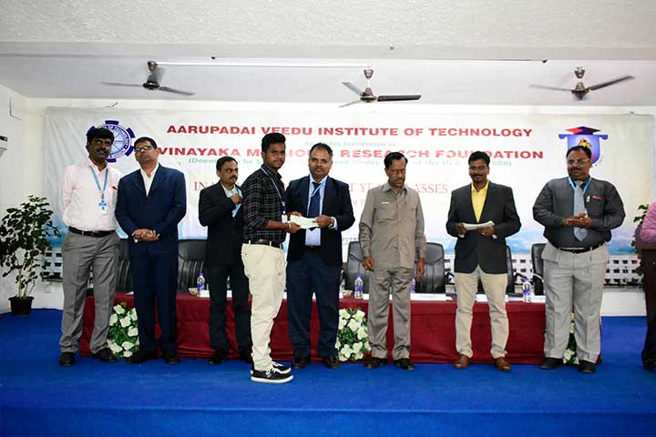 First year student awarded in the  AVIT freshers day celebration
